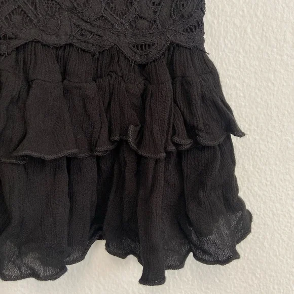 New Free People Adella Lace Tiered Corset Tube Top in Black Size XS - Picture 7 of 13